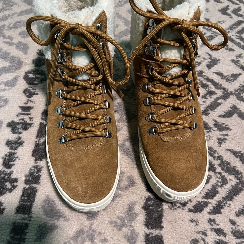 Women’s Marc Fisher Brown Suede Lace-Up Boots